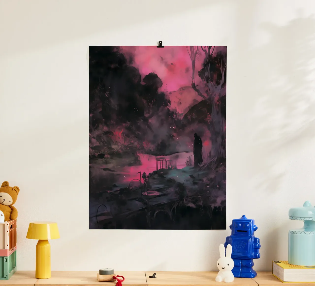 Dark Bloom No 07 poster con telaio in plastica da treechild