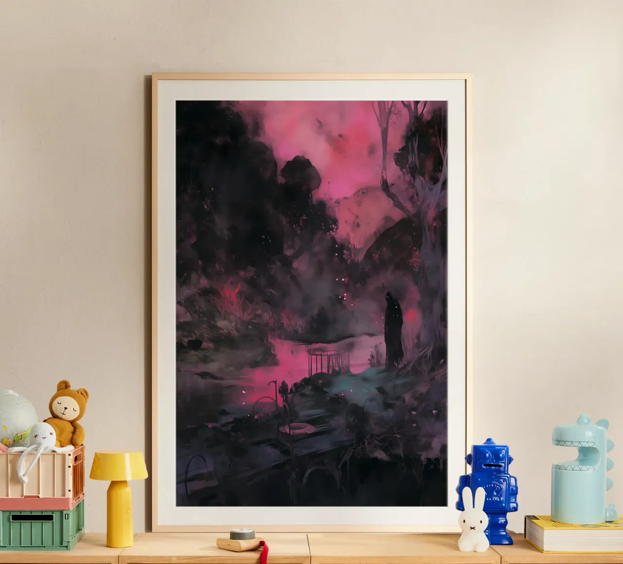 Dark Bloom No 07 poster con telaio in plastica da treechild