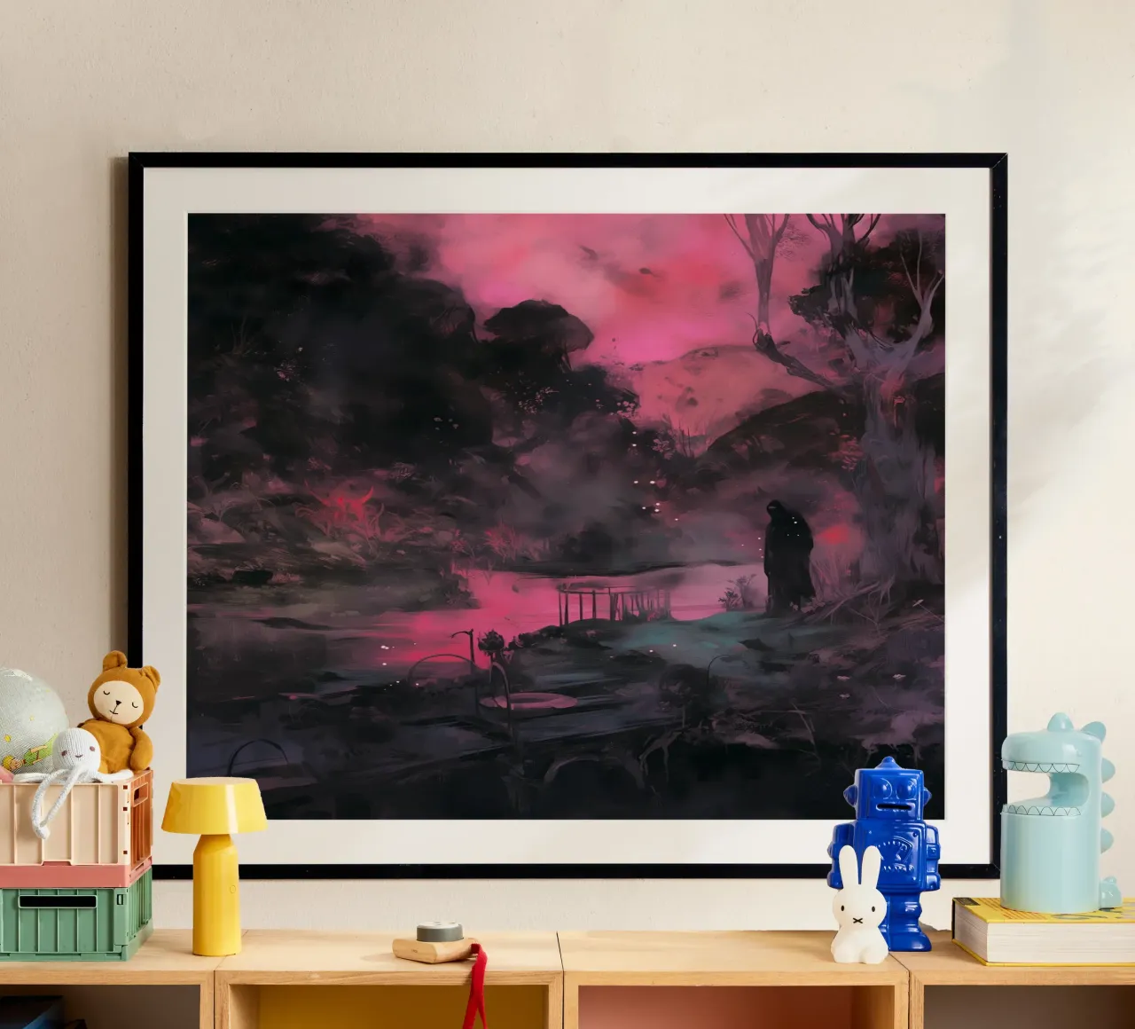 Dark Bloom No 07 poster con telaio in plastica da treechild