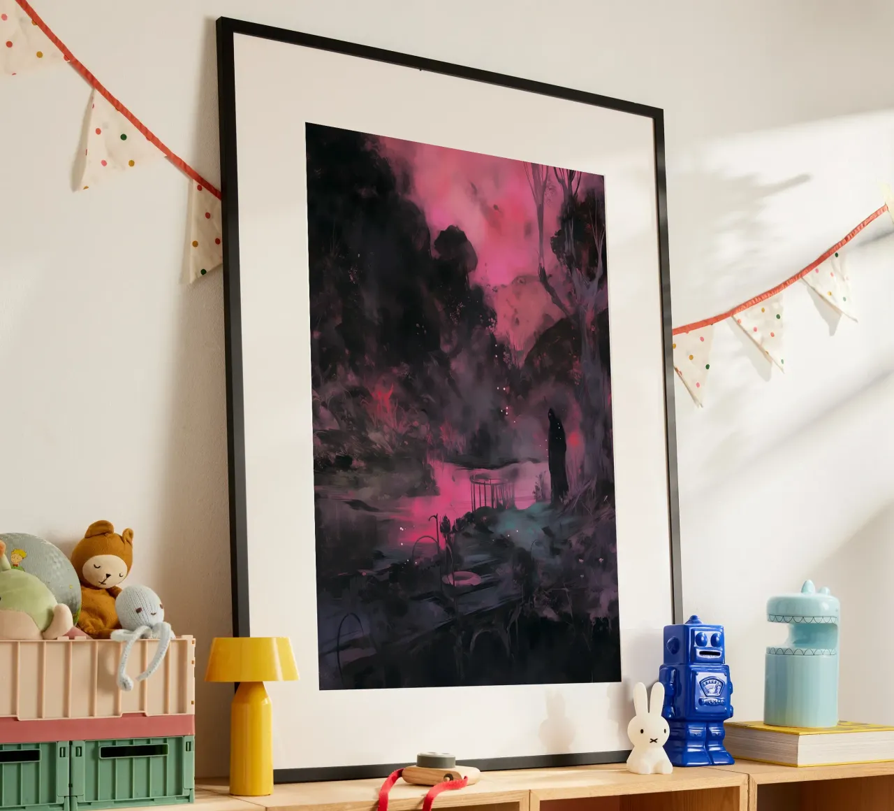 Dark Bloom No 07 poster con telaio in plastica da treechild