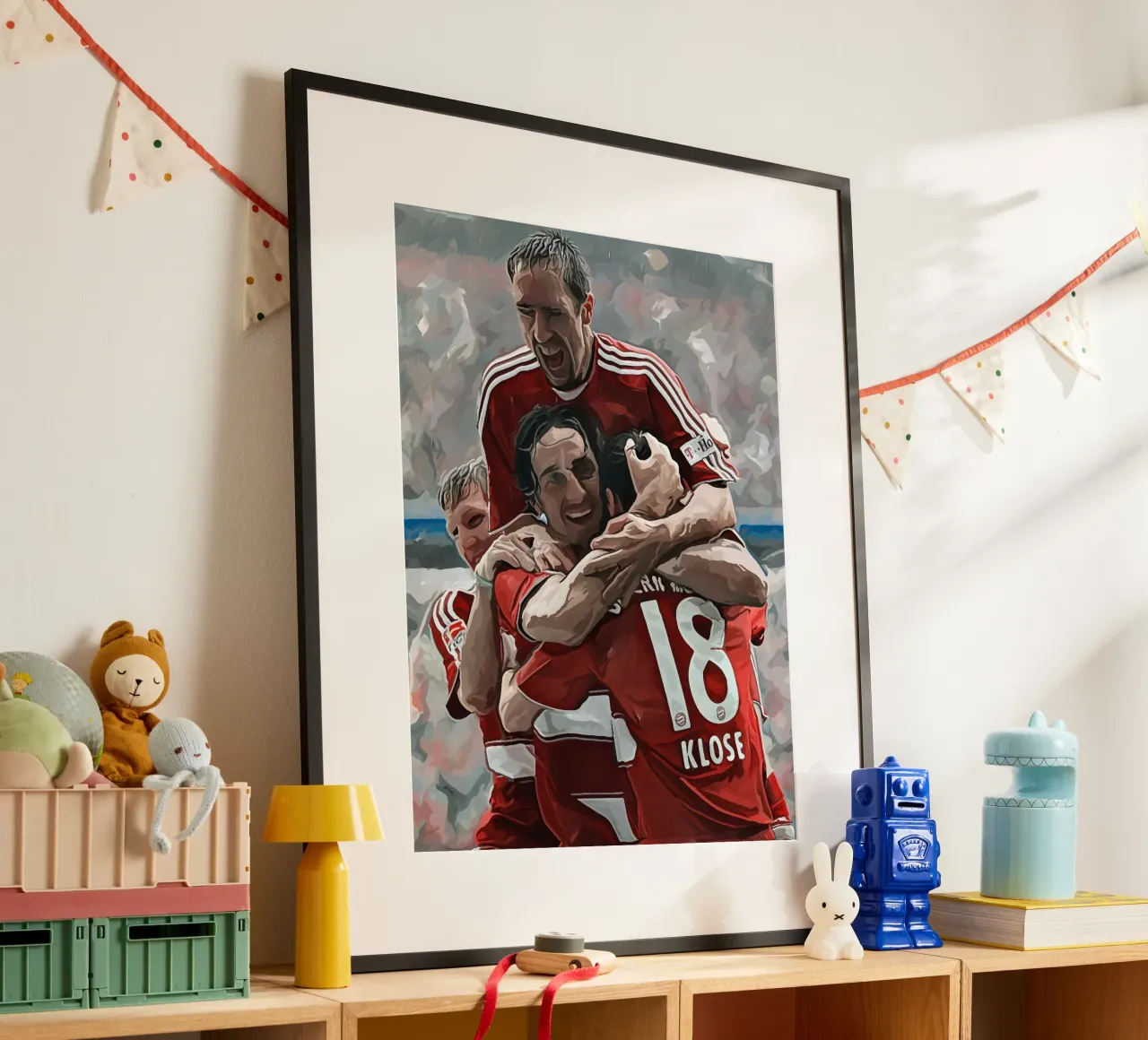 La vittoria trionfale del Bayern Monaco: La celebrazione di Miros poster con telaio in plastica da dark eagle