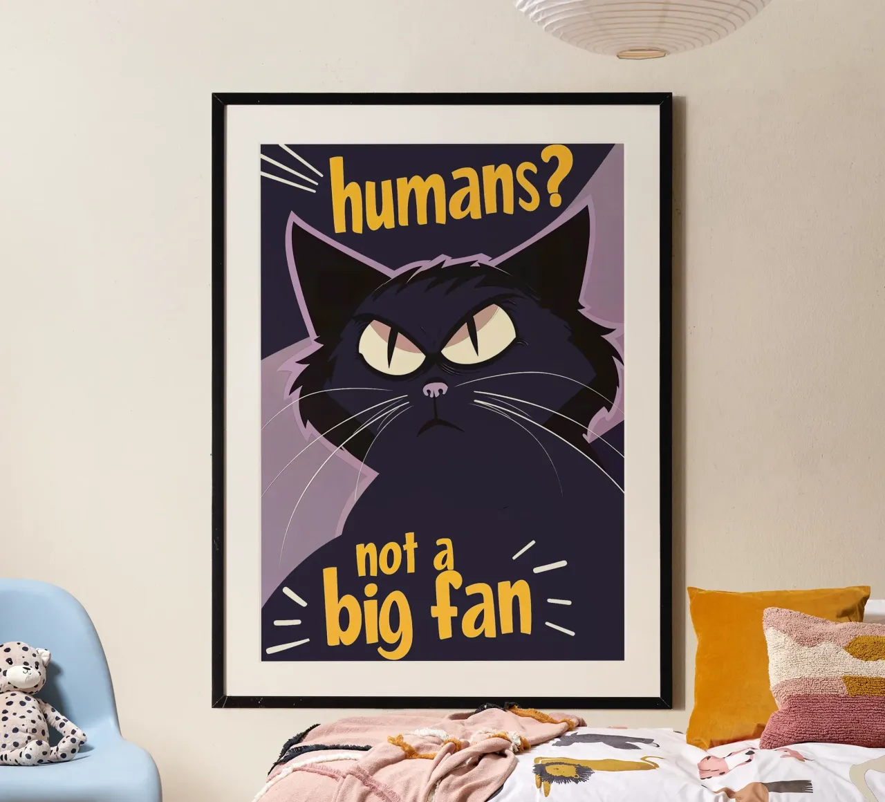 Umani, non un grande divertimento poster con telaio in alluminio da Arjun