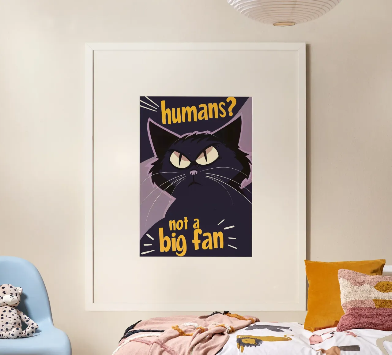 Umani, non un grande divertimento poster con telaio in alluminio da Arjun