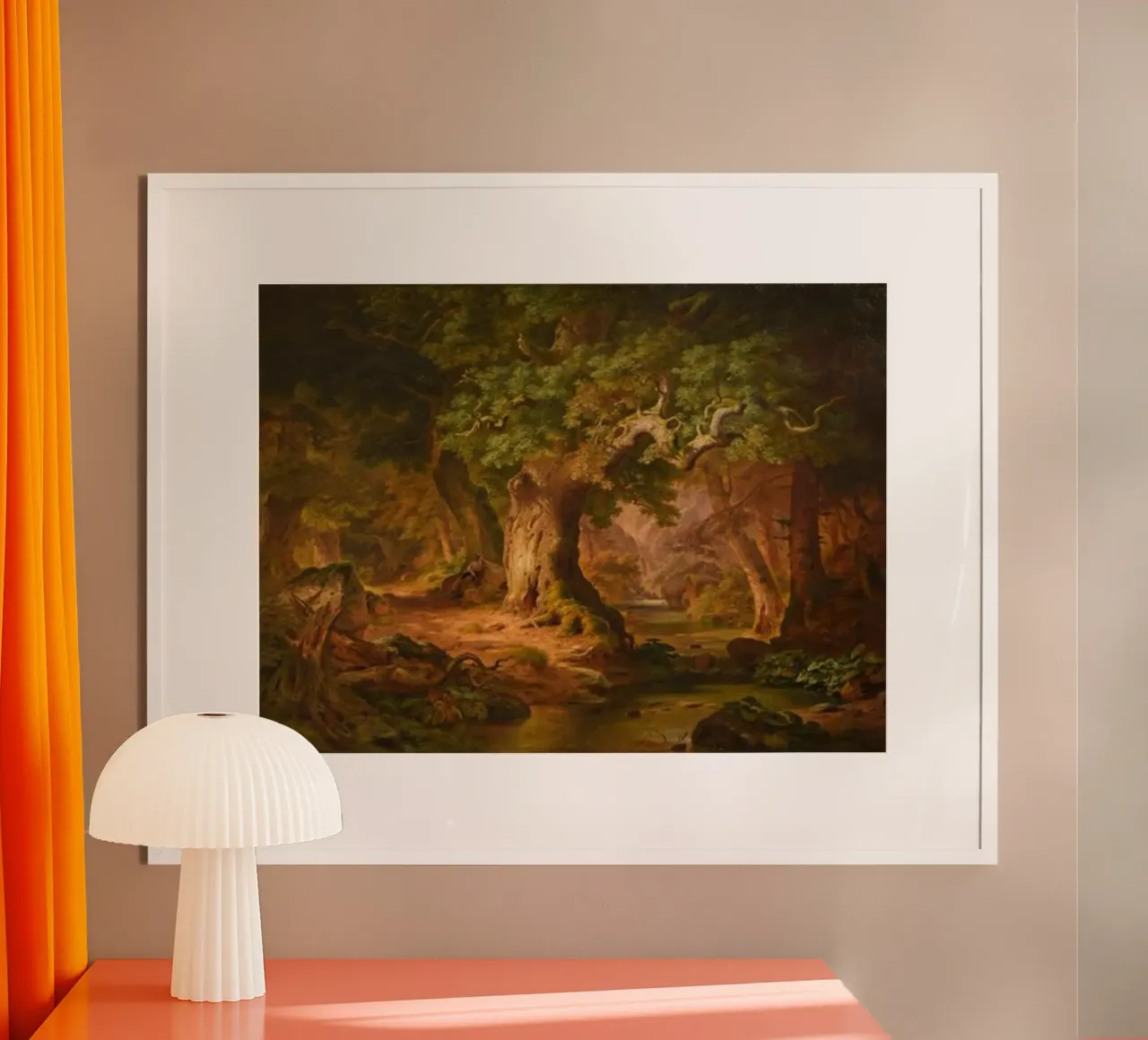 Soli nella foresta - Paul Weber poster con telaio in legno da Art In The Sky