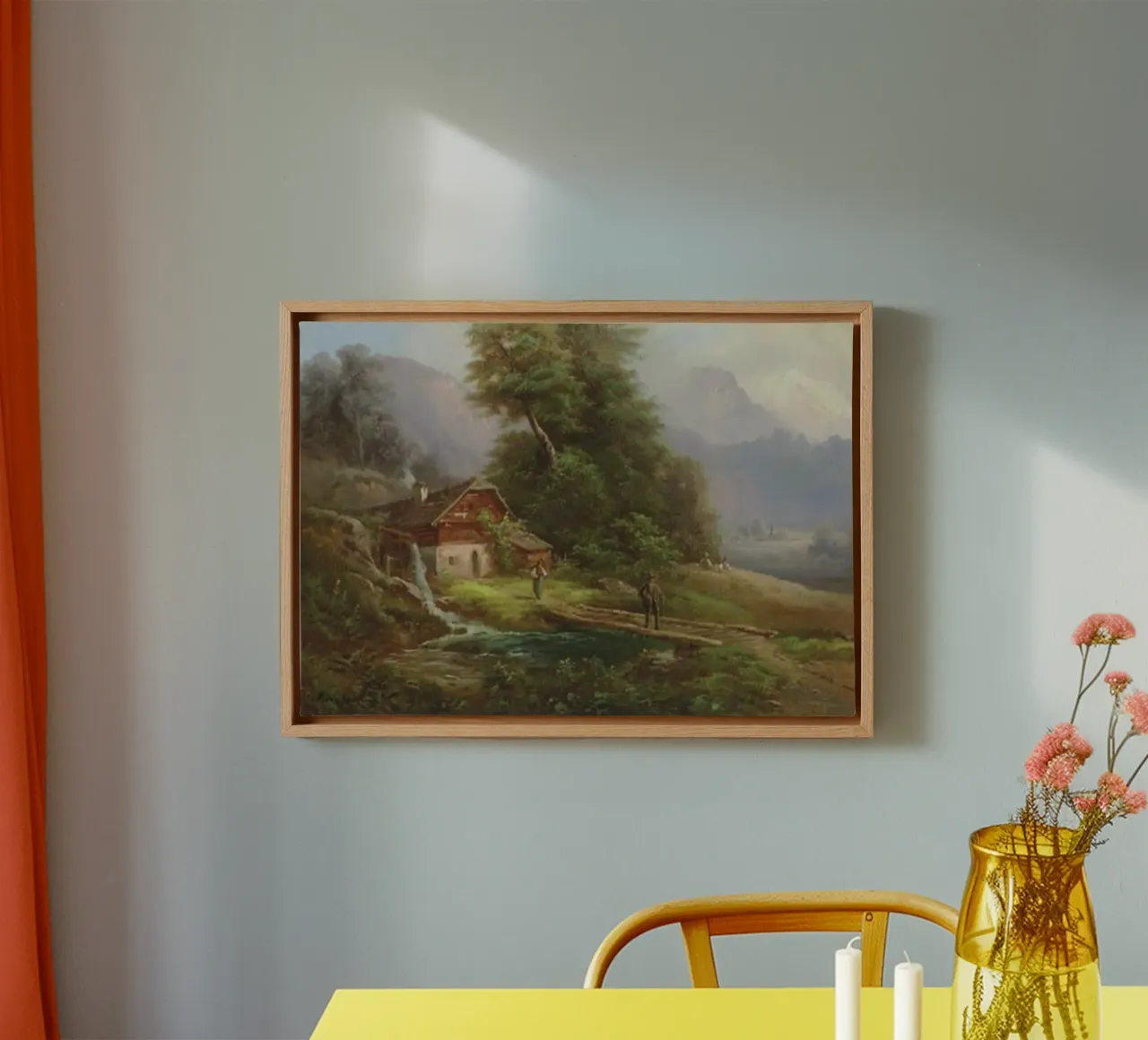 Huis in de savanne - Paul Weber canvas met Baklijst van Art In The Sky
