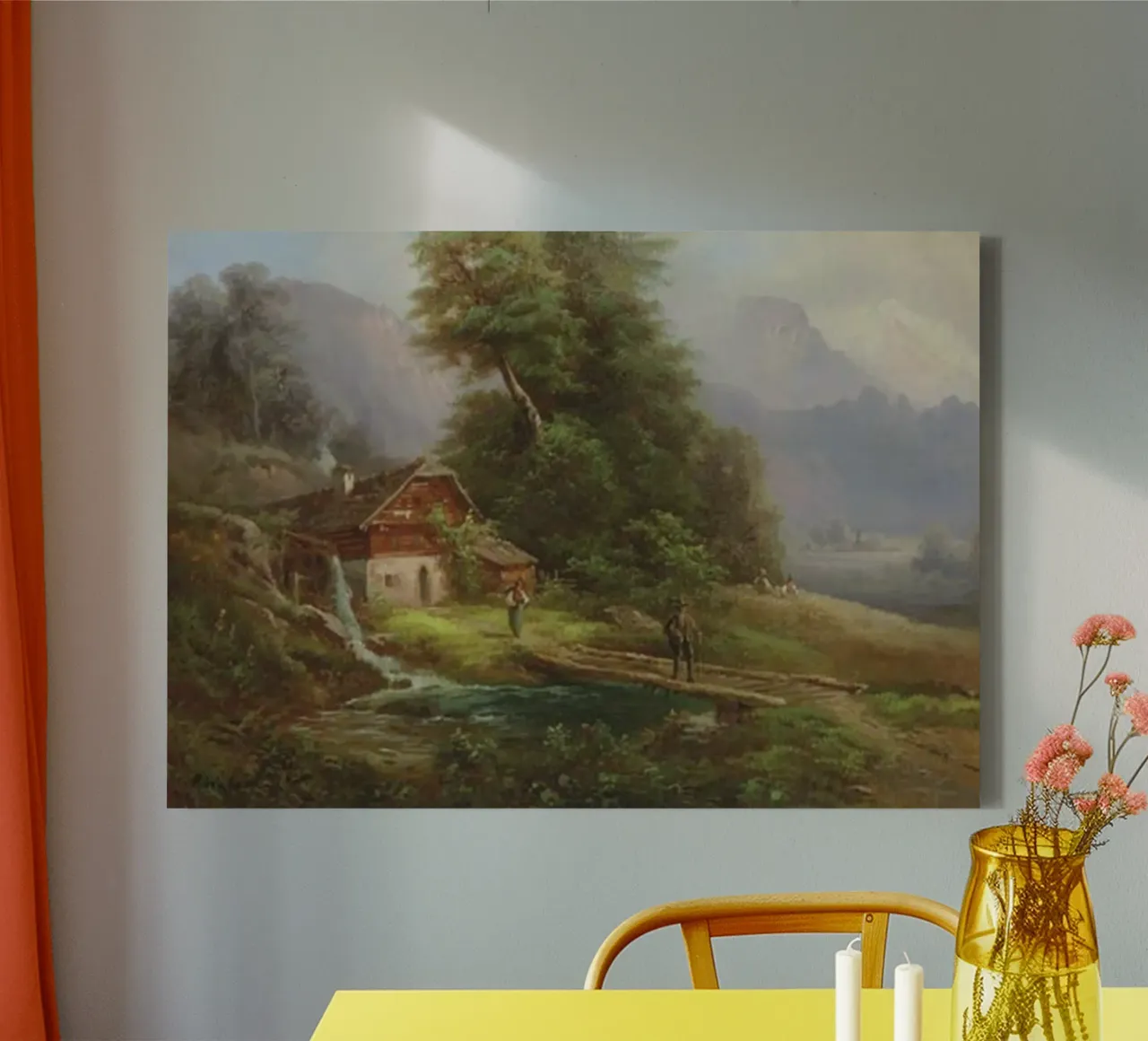 Huis in de savanne - Paul Weber canvas met Baklijst van Art In The Sky