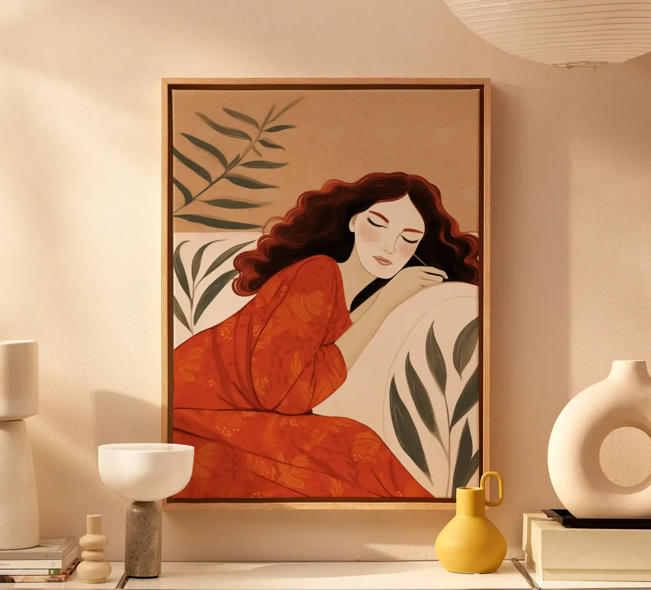 Sognare la bellezza in rosso | Sensibilità moderna tela con Cornice a cassetta da Autofocus