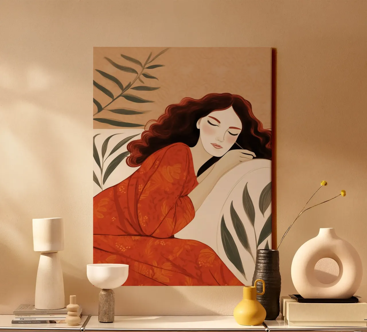 Sognare la bellezza in rosso | Sensibilità moderna tela con Cornice a cassetta da Autofocus