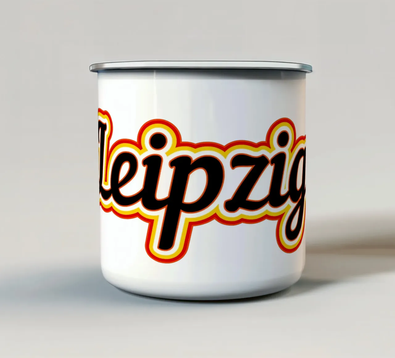 Etichetta Leipzip tazza in smalto da Mariel Toigo