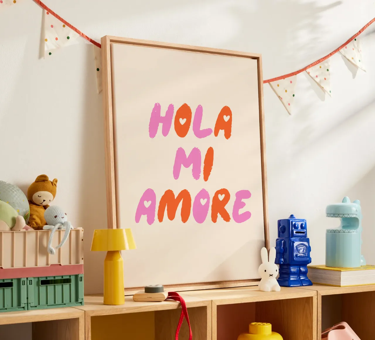 Hola mi amore tela con Cornice a cassetta da dericktype
