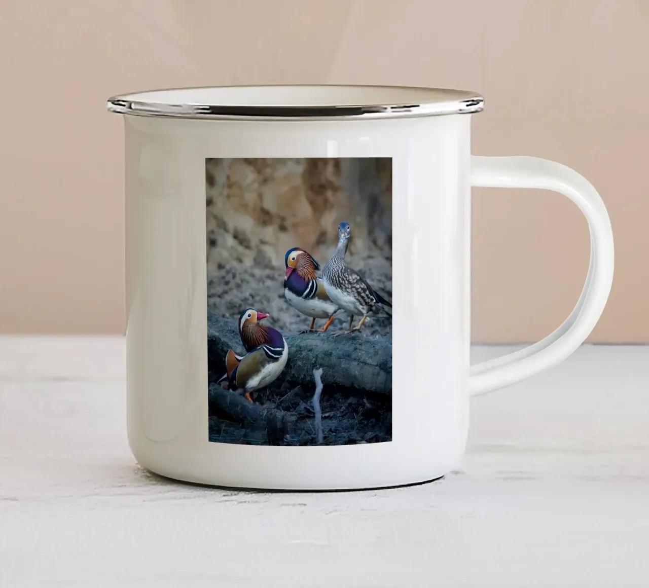 Anatre colorate tazza in smalto da Tom's Wildlife