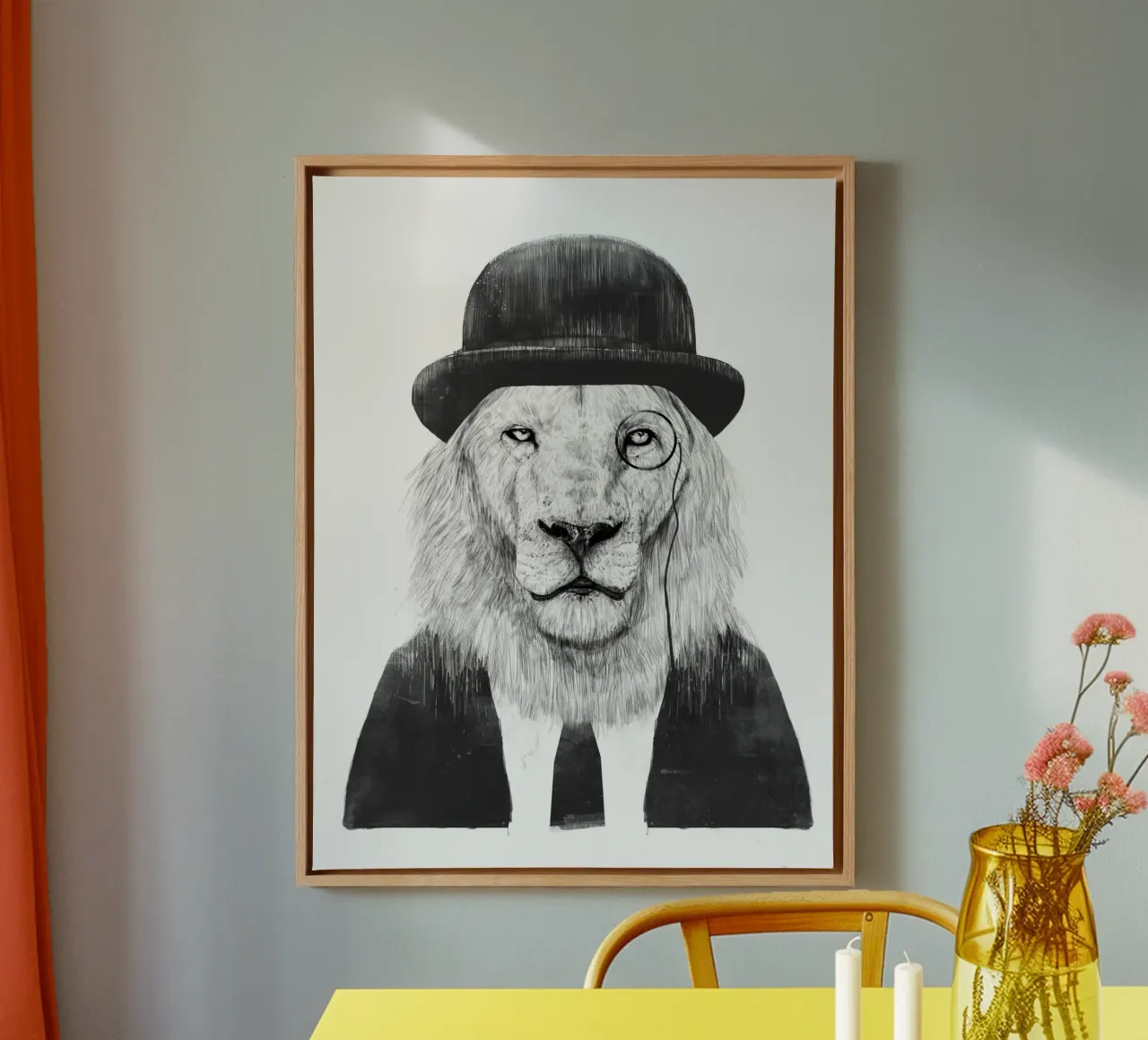 Sir Lion tela con Cornice a cassetta da Balazs Solti