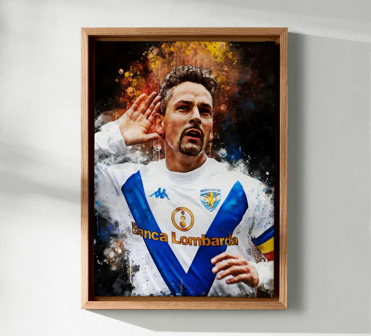 Roberto Baggio tela con Cornice a cassetta da MasterInkArt