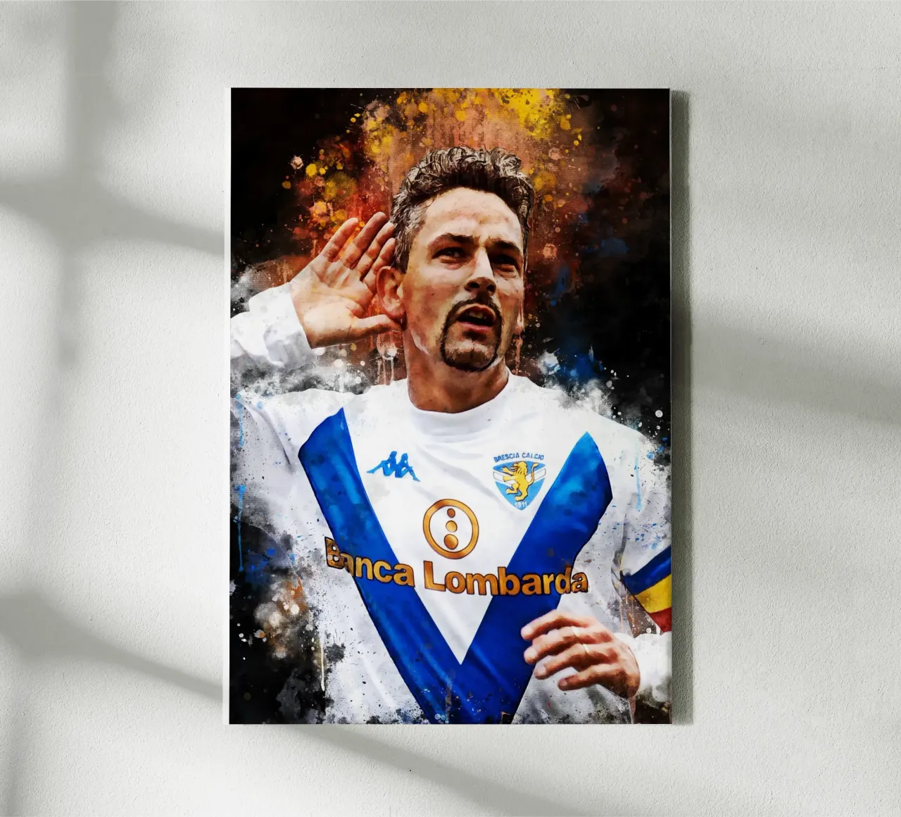 Roberto Baggio tela con Cornice a cassetta da MasterInkArt