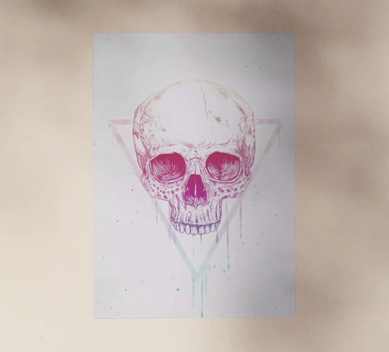 Skull in a triangle Backlit Folie von Balazs Solti