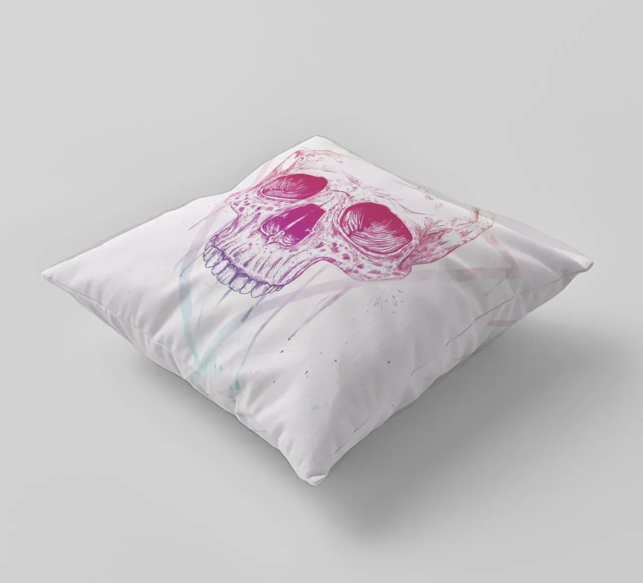 Skull in a triangle Kissen von Balazs Solti