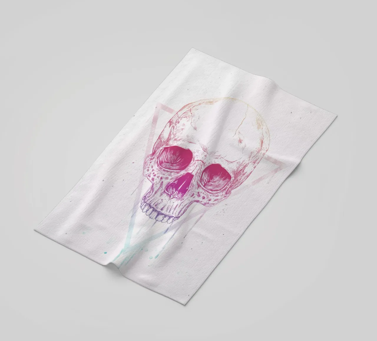 Skull in a triangle beach towel by Balazs Solti