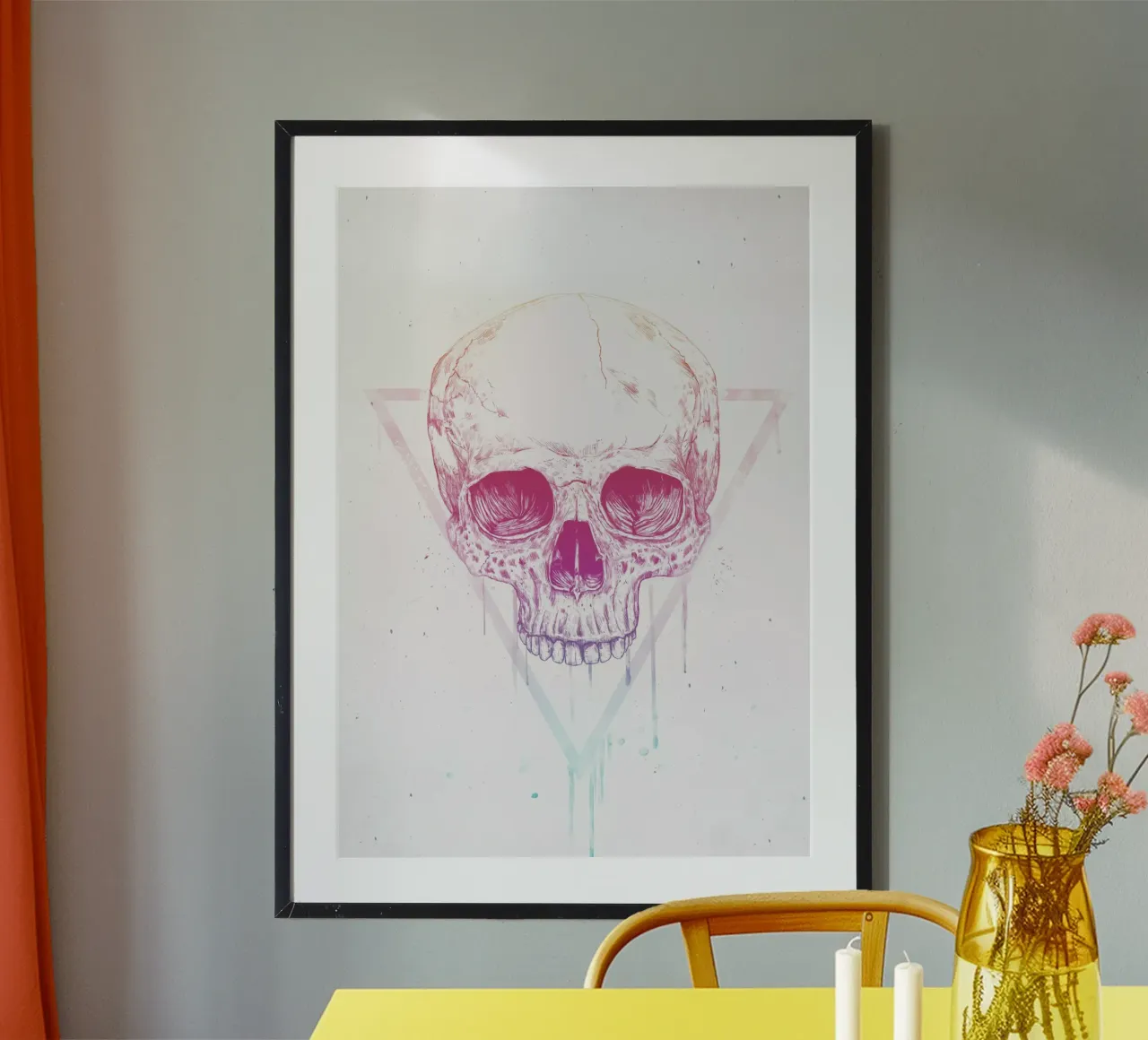 Skull in a triangle carta hahnemühle da Balazs Solti