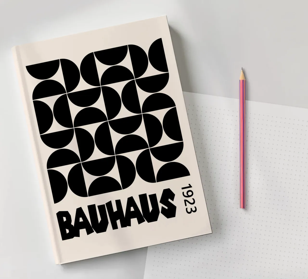 Black Bauhaus mid century Notizbuch von TijanaArtStudio88