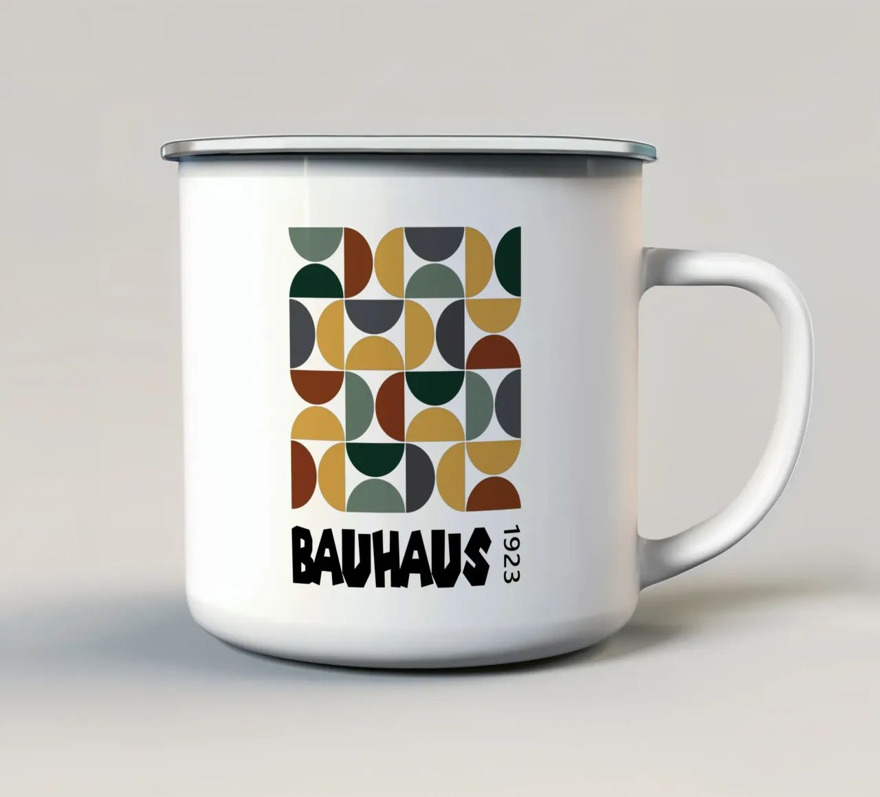 Autumn vibe Bauhaus shapes tazza in smalto da TijanaArtStudio88