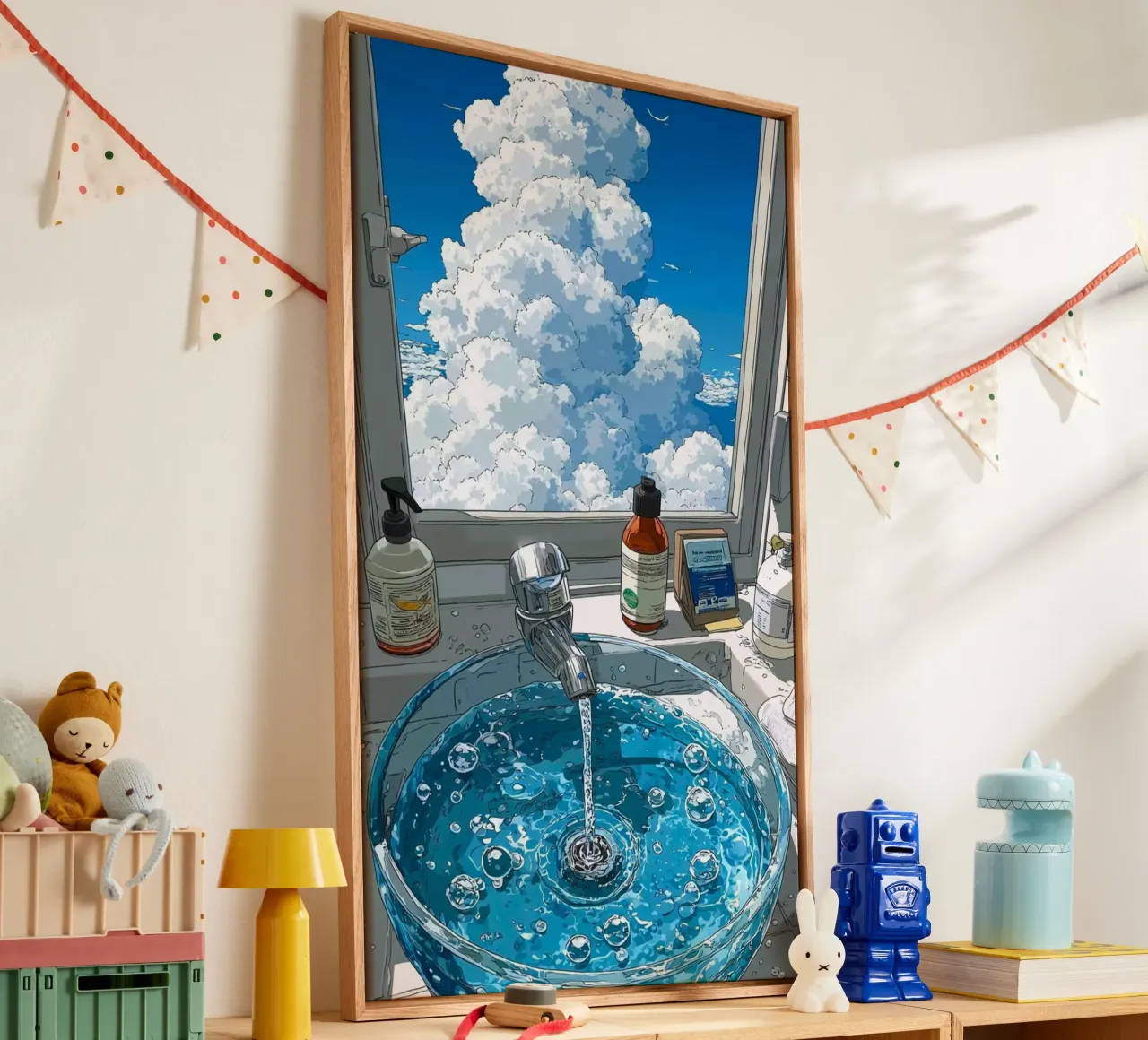 home cloud window canvas met Baklijst van carsa