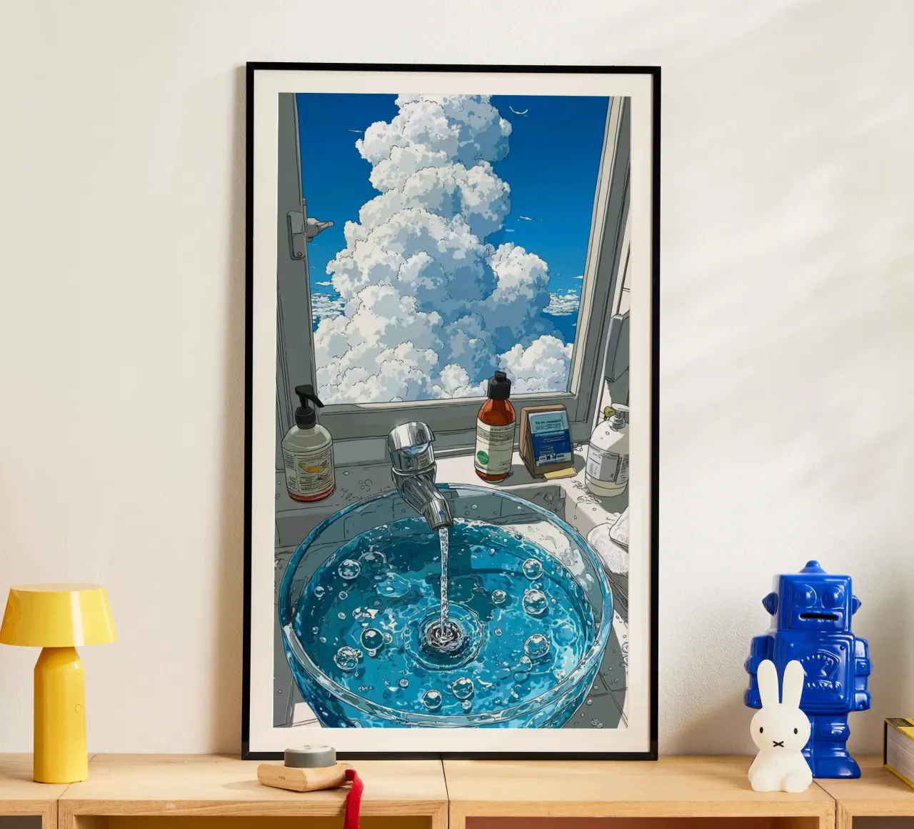home cloud window poster con telaio in plastica da carsa