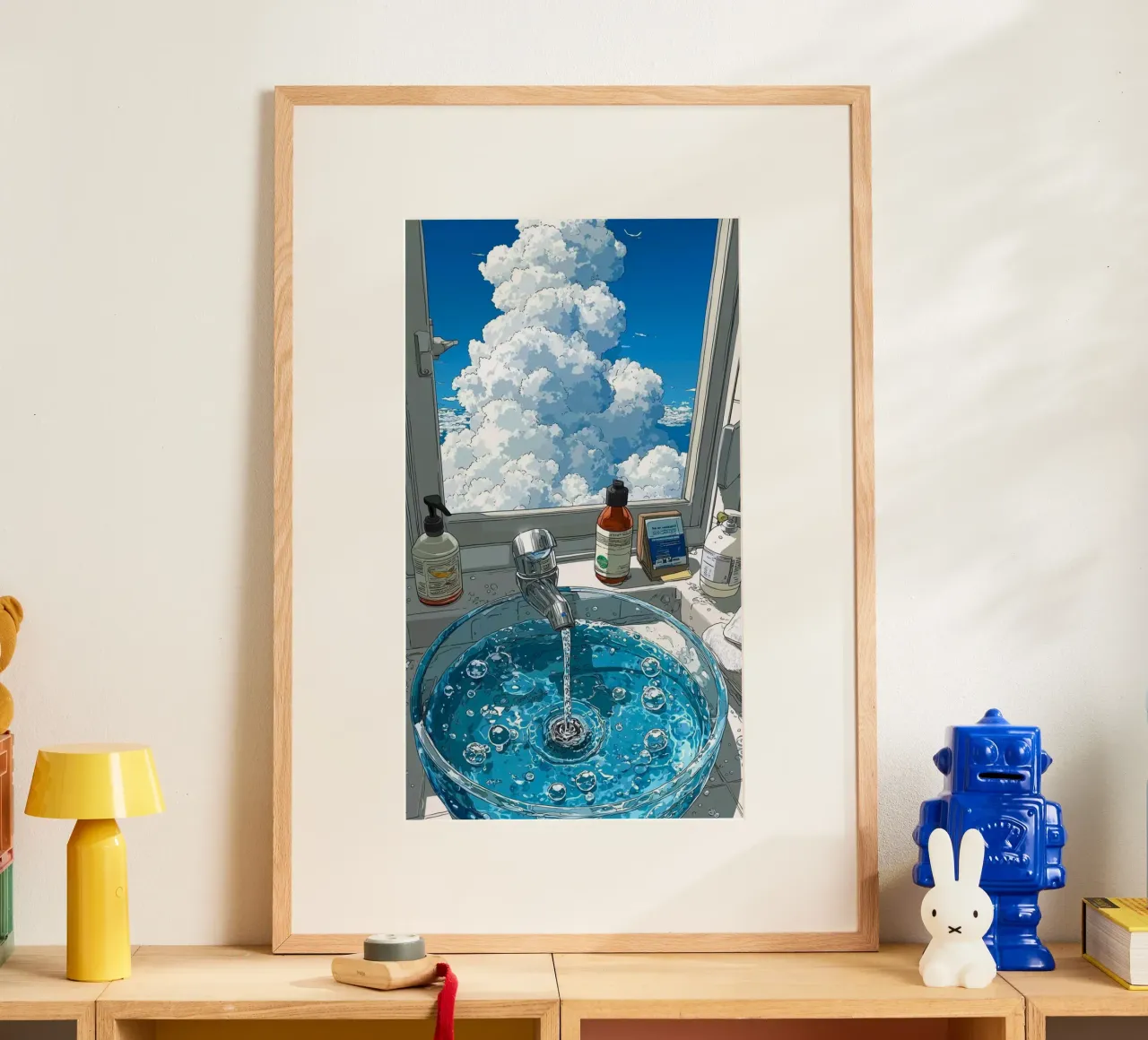 home cloud window poster con telaio in plastica da carsa
