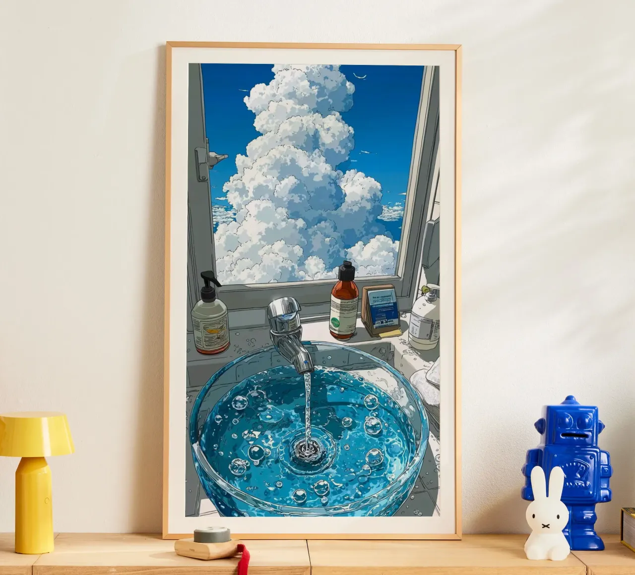 home cloud window poster con telaio in plastica da carsa