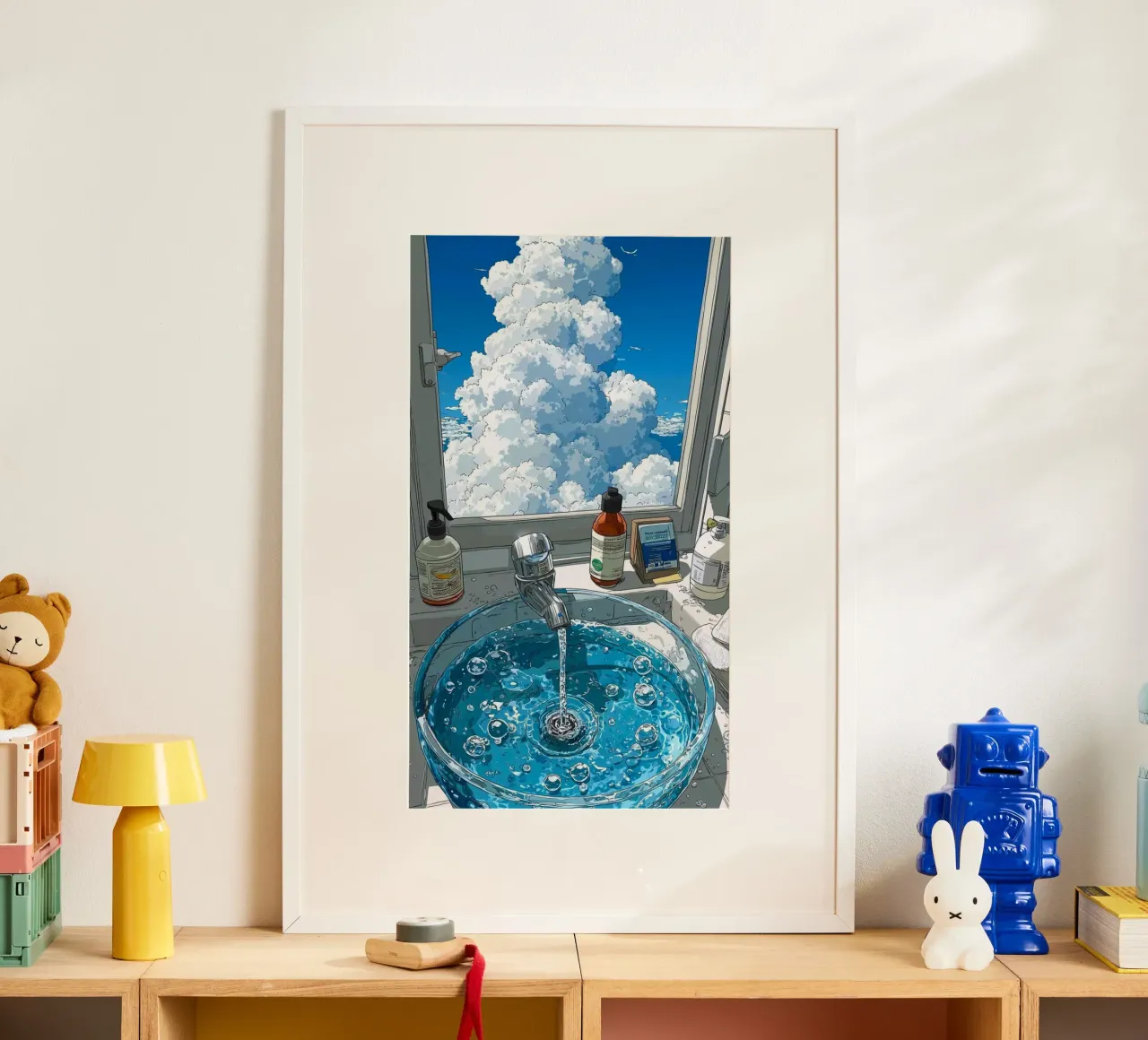 home cloud window poster con telaio in plastica da carsa