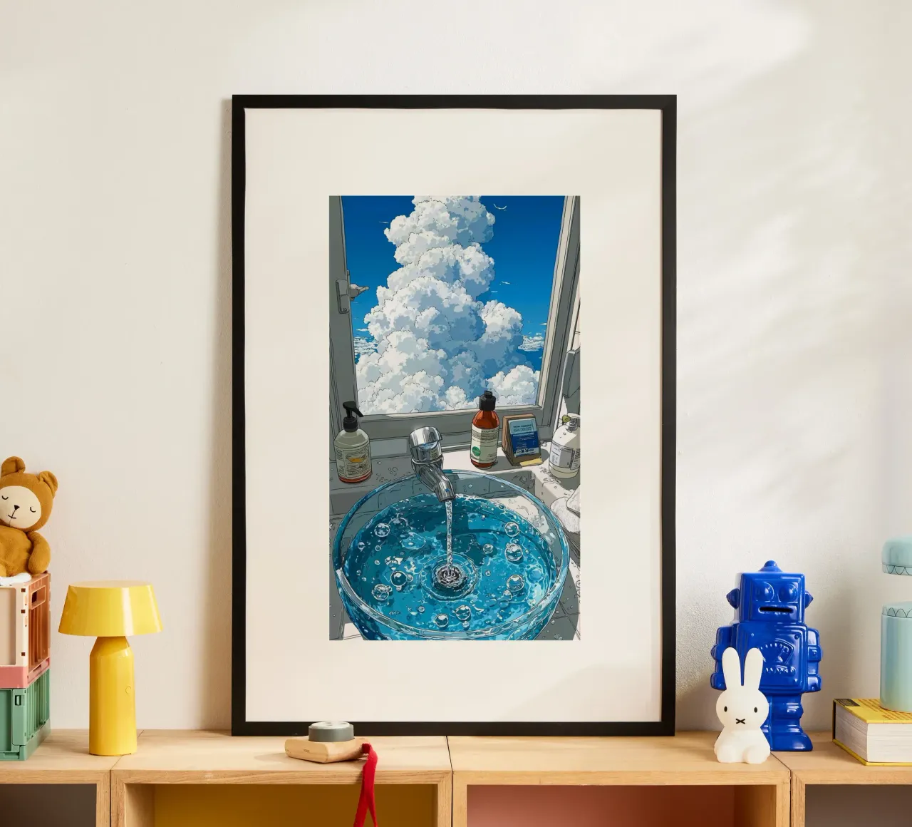 home cloud window poster con telaio in plastica da carsa