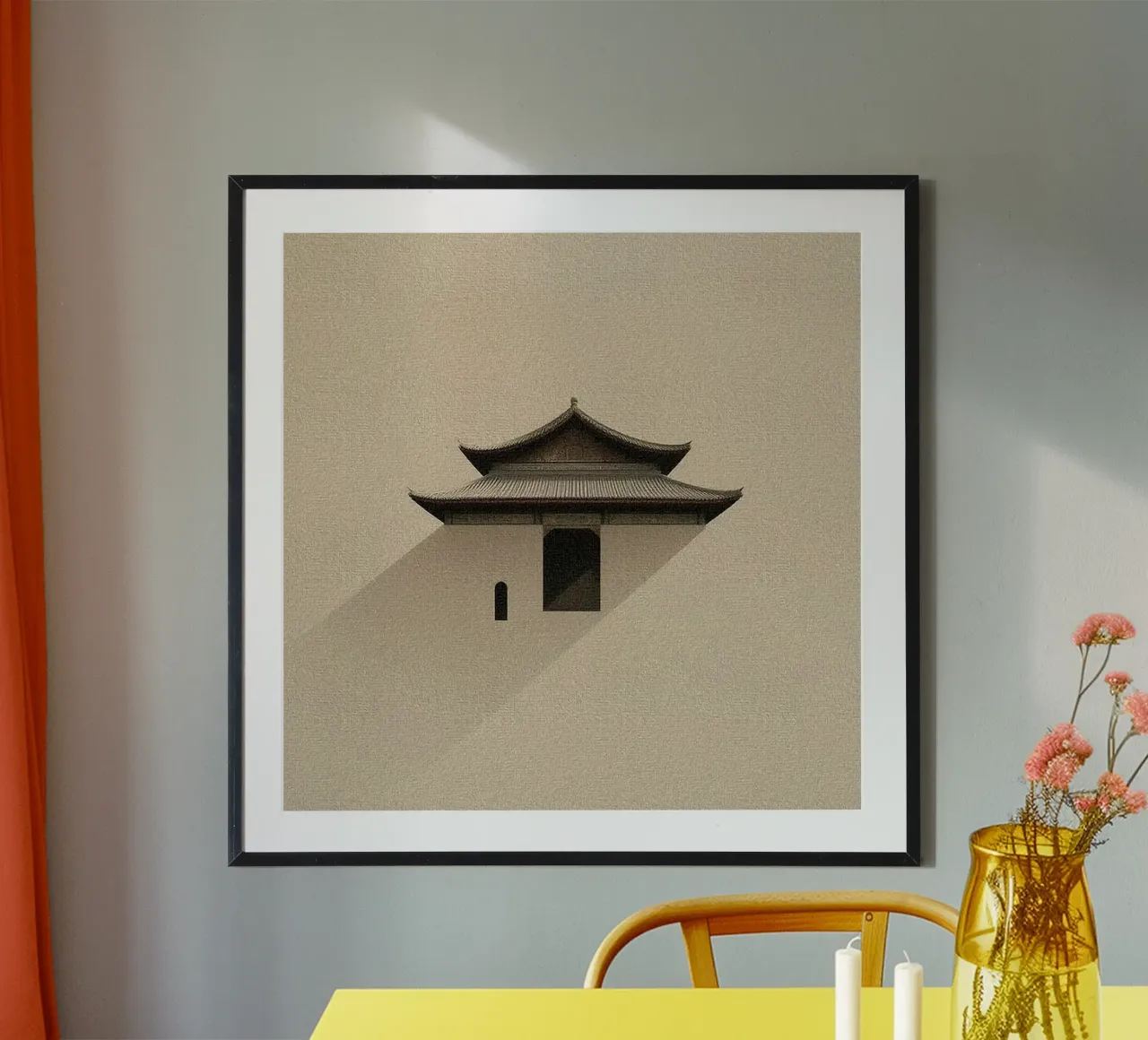 temple calm poster con telaio in plastica da carsa