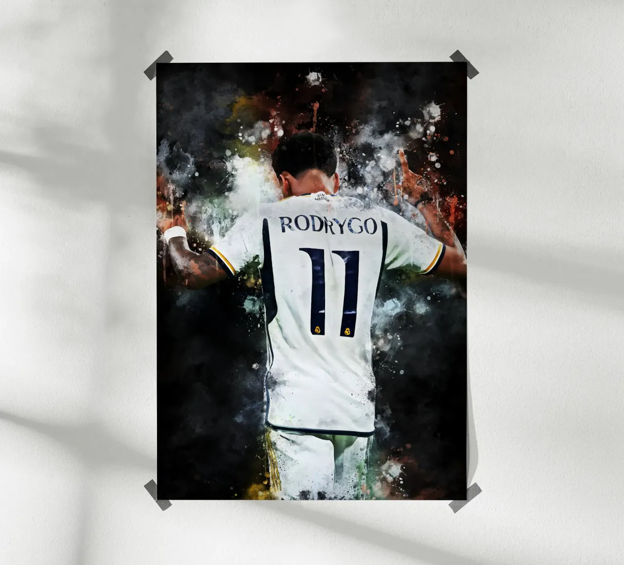rodrygo real madrid poster con telaio in plastica da MasterInkArt