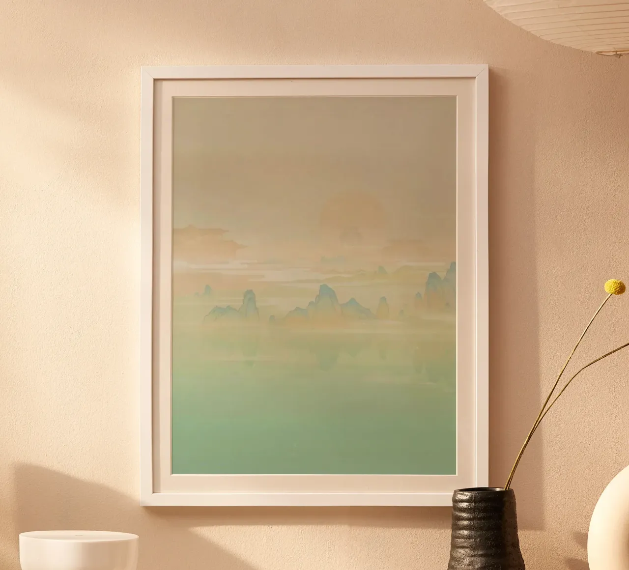 mountain hide in the clouds poster con telaio in alluminio da carsa
