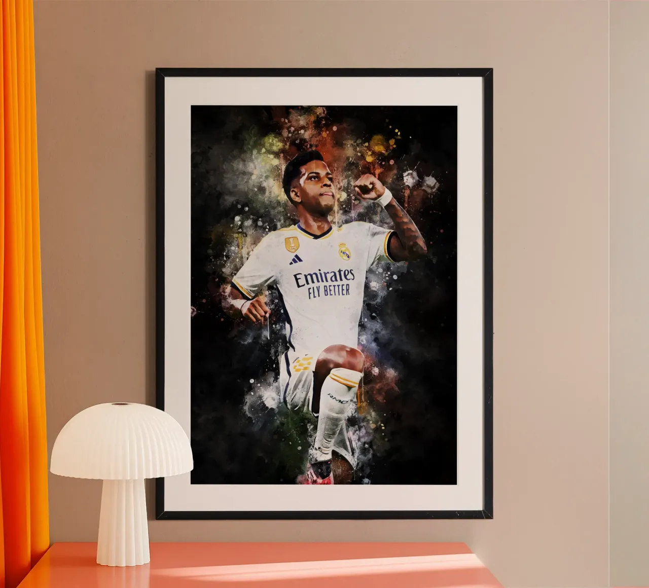 rodrygo real madrid poster con telaio in legno da MasterInkArt