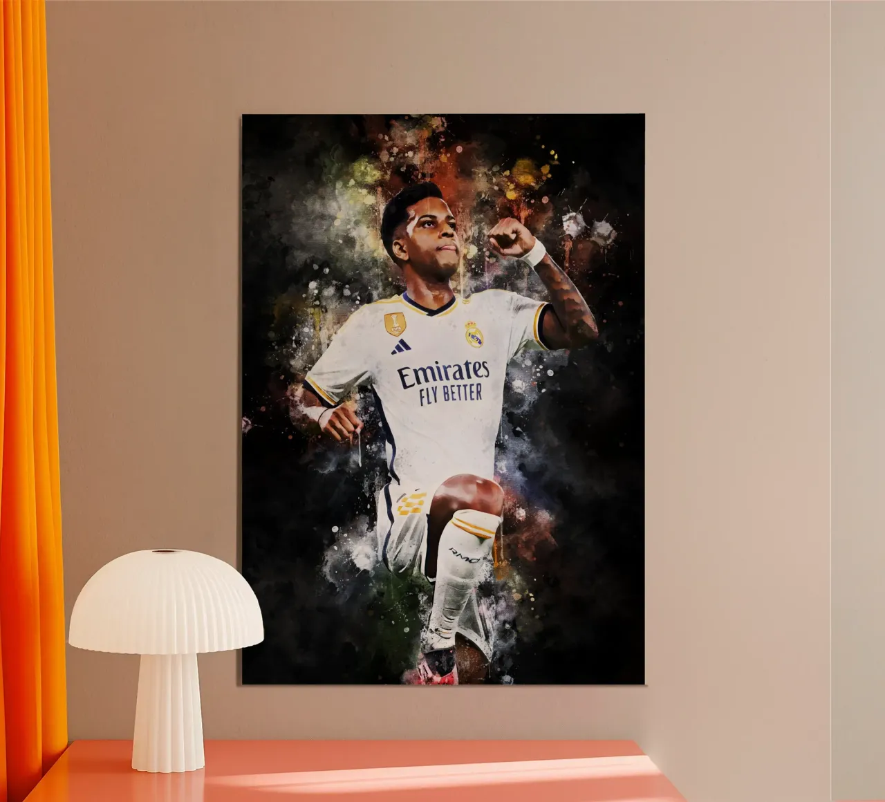 rodrygo real madrid poster con telaio in legno da MasterInkArt