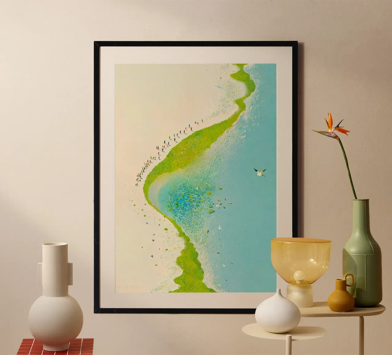 sparkling seaside poster con telaio in alluminio da carsa