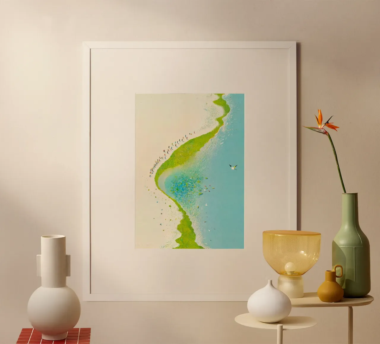 sparkling seaside poster con telaio in alluminio da carsa