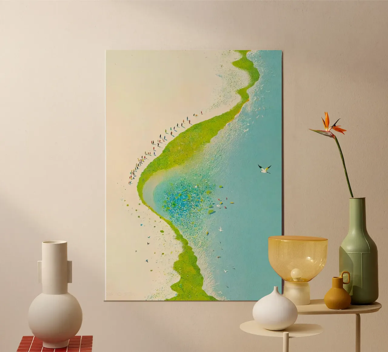 sparkling seaside poster con telaio in alluminio da carsa