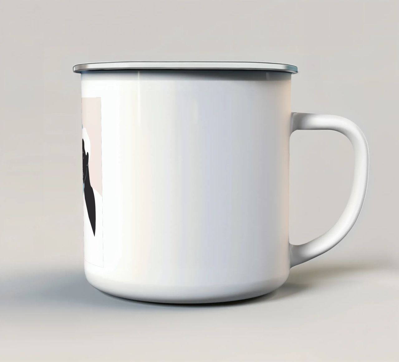 riflessione - lo specchio tazza in smalto da ThingDesign