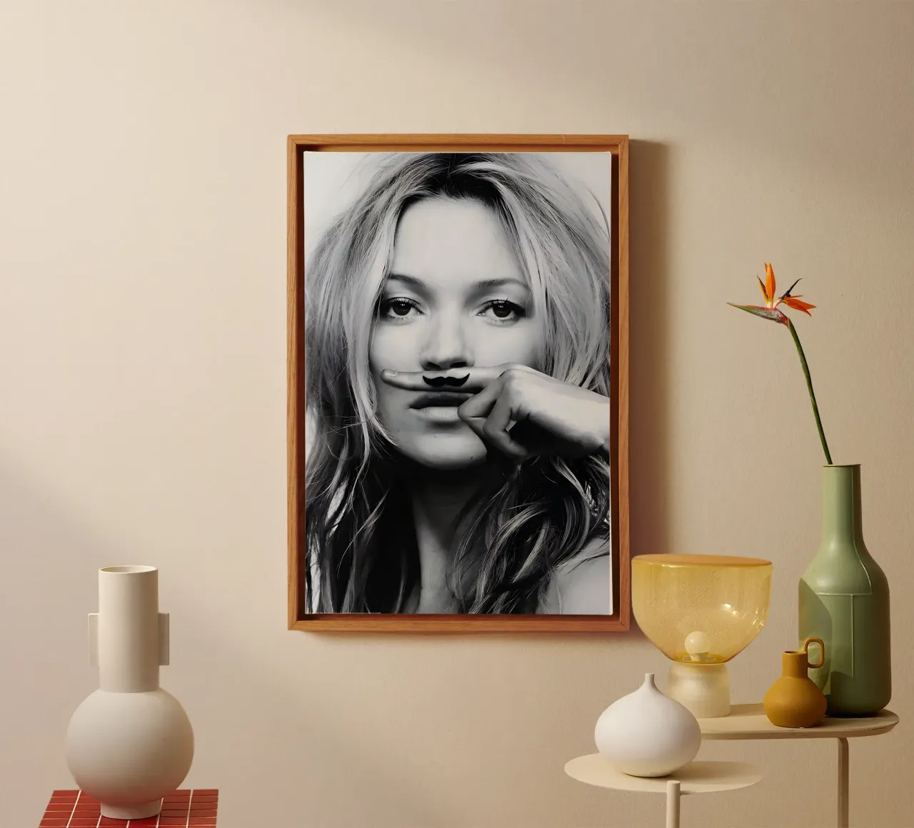 Kate Moss Vintage tela con Cornice a cassetta da Klia M_Art