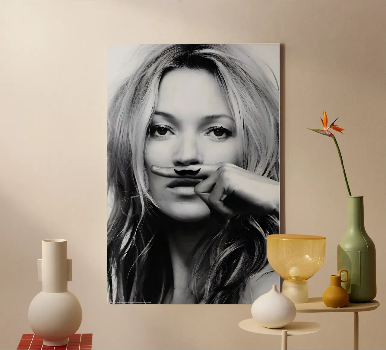Kate Moss Vintage tela con Cornice a cassetta da Klia M_Art