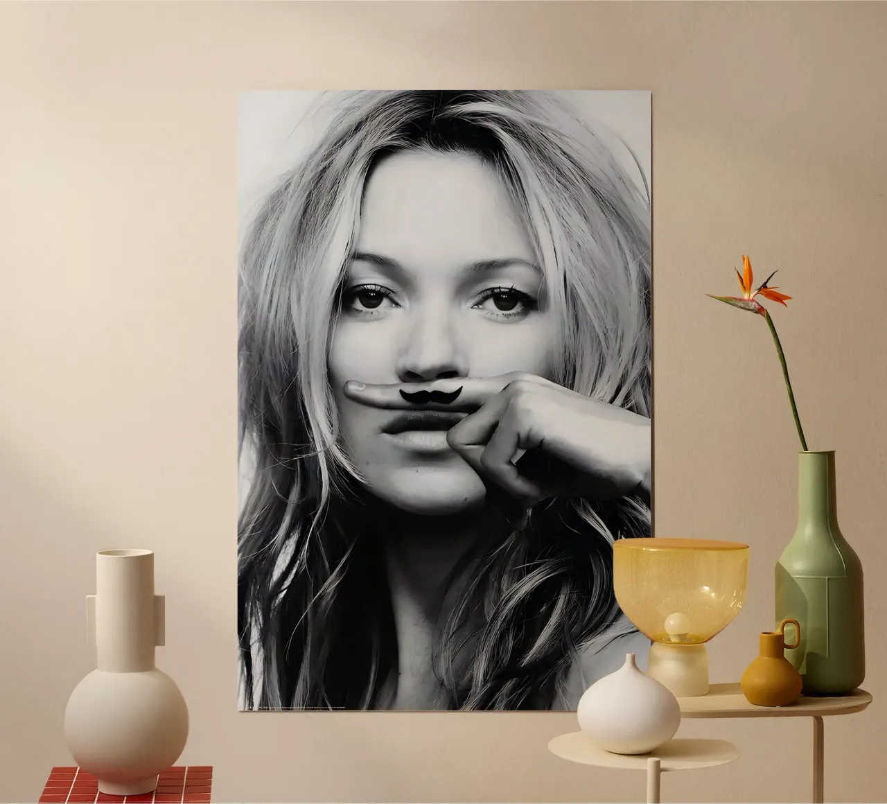 Kate Moss Vintage poster con telaio in plastica da Klia M_Art