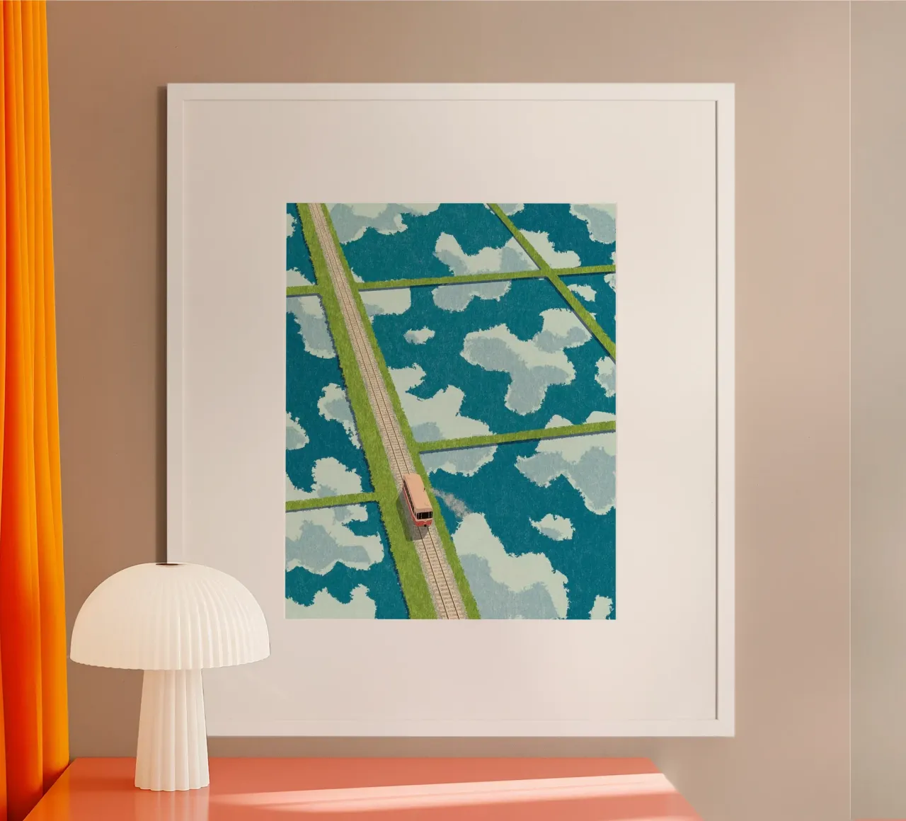 the bus on field poster con telaio in legno da lifeline