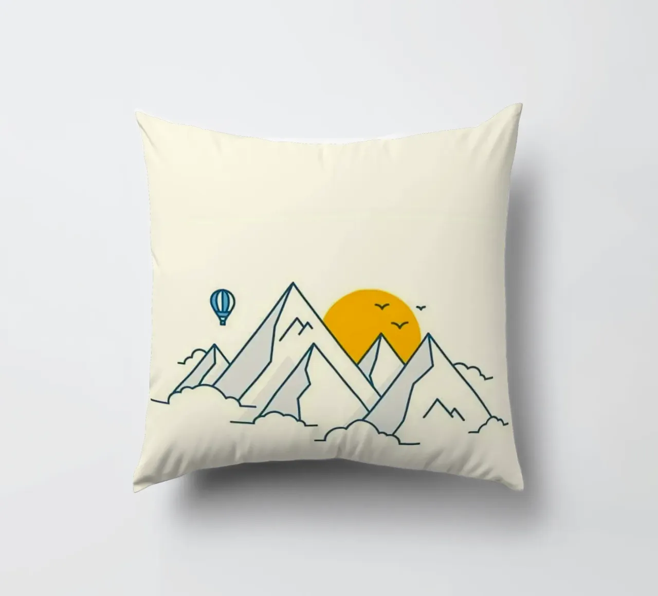 sun hide in the mountain cuscino da lifeline