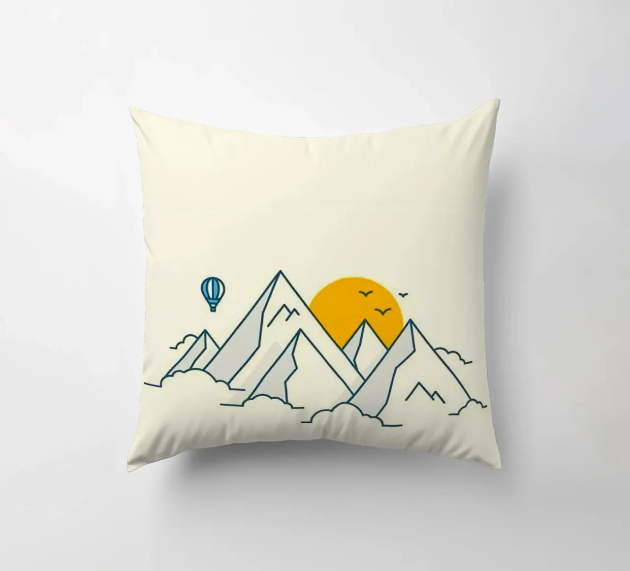 sun hide in the mountain cuscino da lifeline