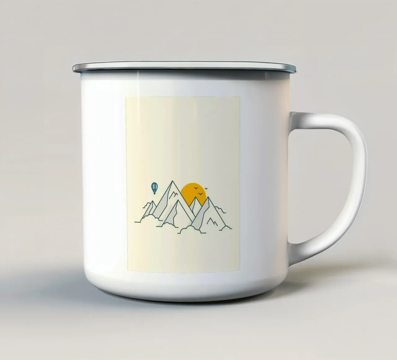 sun hide in the mountain tazza in smalto da lifeline