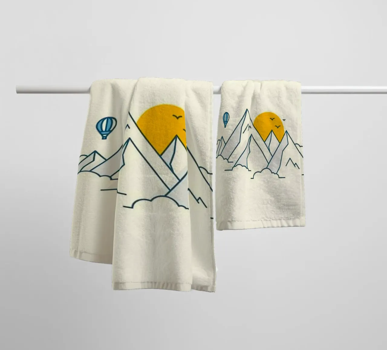 sun hide in the mountain asciugamano da bagno da lifeline