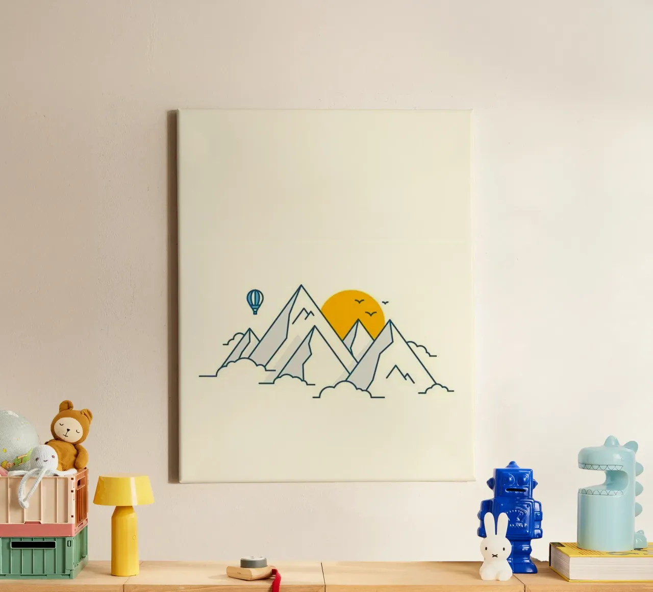 sun hide in the mountain tela con Cornice a cassetta da lifeline