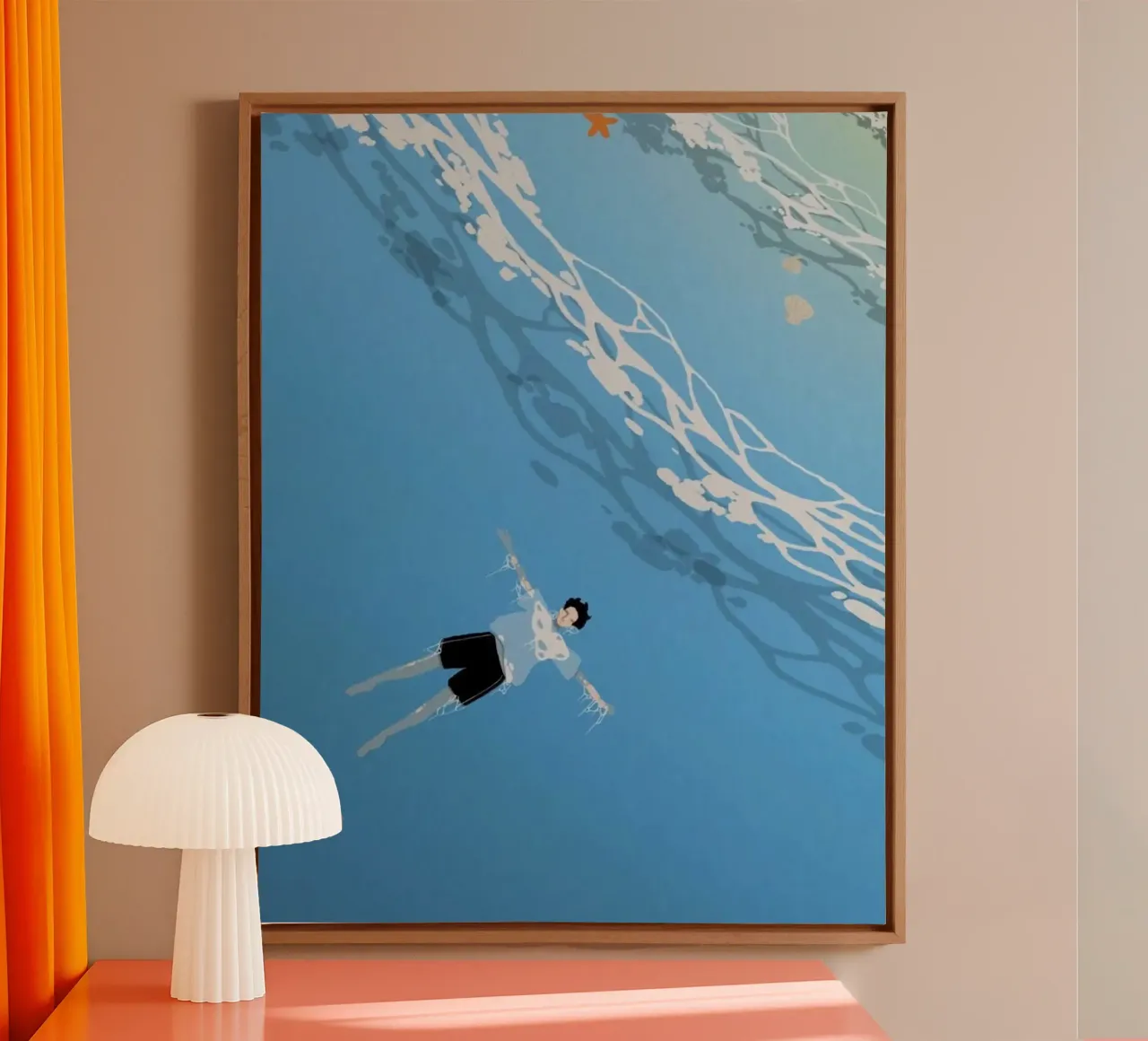 swiming on tela con Cornice a cassetta da lifeline