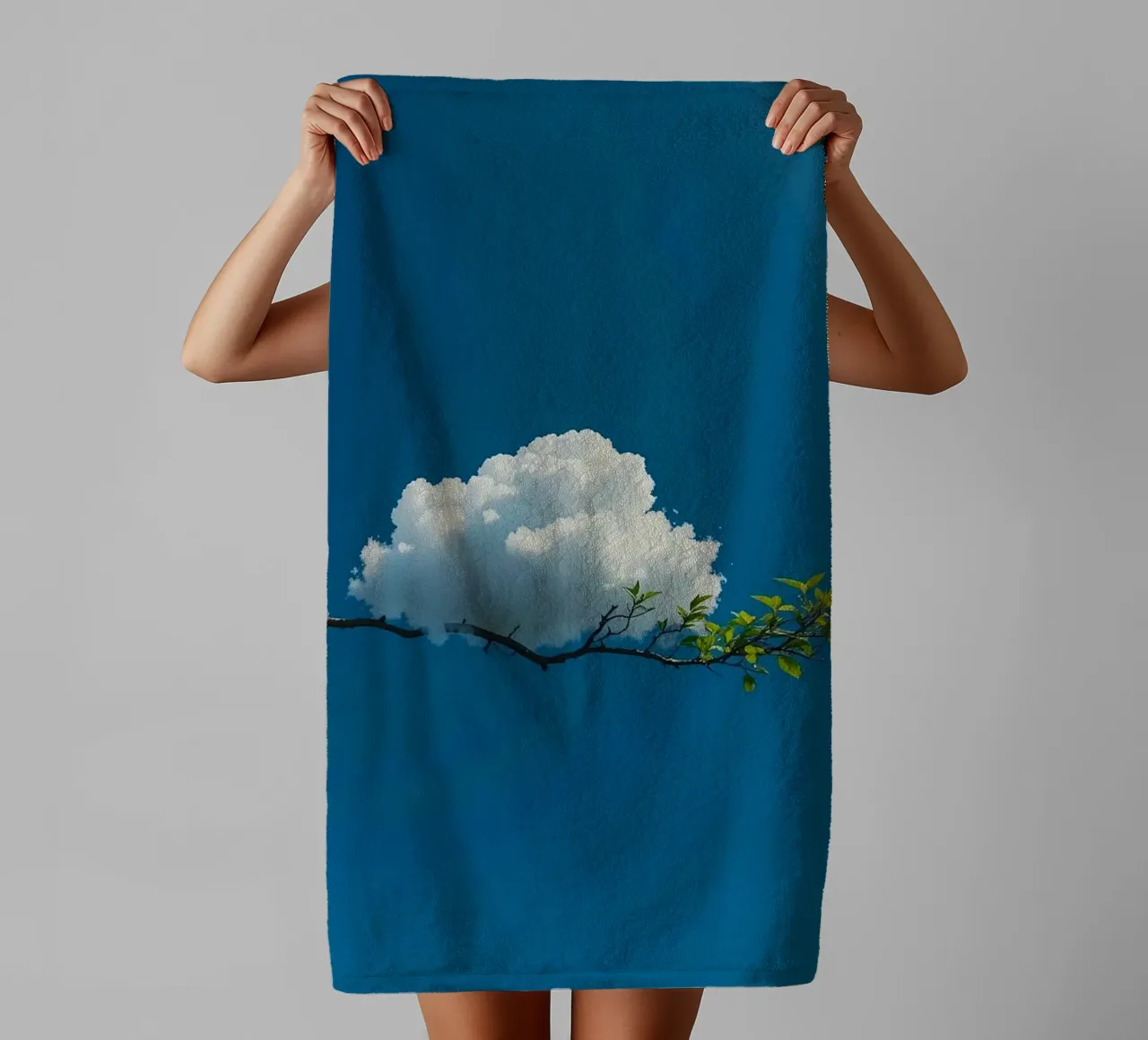 cloud land on tree asciugamano da bagno da lifeline